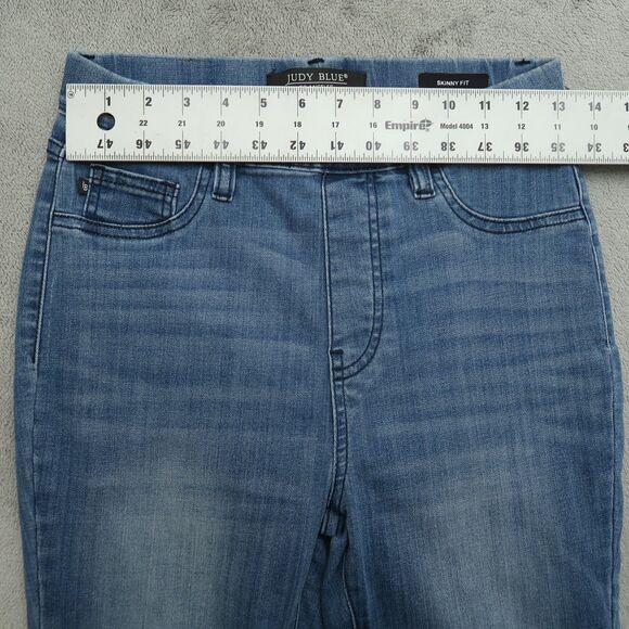 Judy Blue Pull On Jeans Junior's Size 5/27 Blue High-Rise Skinny Fit 28" Inseam - Picture 15 of 16